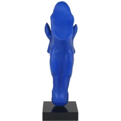 Majestic Horse Head 70cm Blu Blue Resin Sculpture