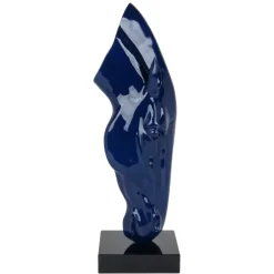Majestic Horse Head 70cm Blue Resin Indoor Sculpture