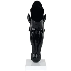 Majestic Horse Head 70cm Black Resin Indoor Sculpture