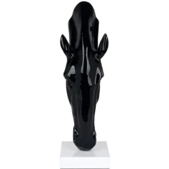 Majestic Horse Head 70cm Black Resin Indoor Sculpture