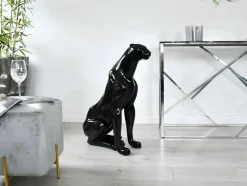 Majestic Panther 78cm Black Resin Indoor Sculpture