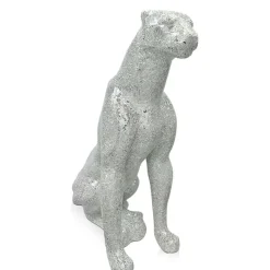 Majestic Panther 80cm Silver Resin Indoor Sculpture