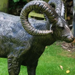 Manx Loaghtan Ram Life-Size Bronze Metal Garden Statue
