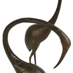 Modern Cranes Bronze Metal Garden Ornaments