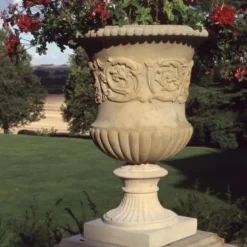 Montpellier Vase Stone Garden Planter on Pedestal