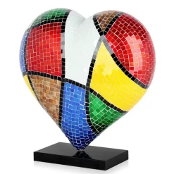 Mosaic Heart v2 46cm Pop Art Resin Indoor Sculpture