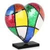 Mosaic Heart v1 46cm Pop Art Resin Indoor Sculpture