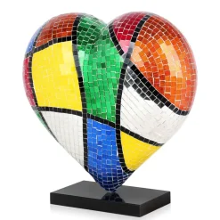 Mosaic Heart v1 46cm Pop Art Resin Indoor Sculpture