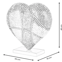 Mosaic Heart v1 46cm Pop Art Resin Indoor Sculpture