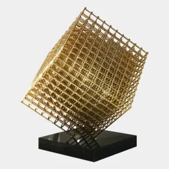 Multiverse 100cm Gold Geometric Metal Garden Sculpture
