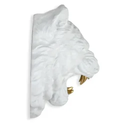 Mystic Tiger 37cm White Resin Wall Sculpture