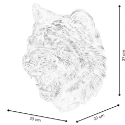 Mystic Tiger 37cm White Resin Wall Sculpture
