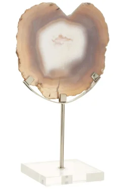 Mystical Agate 30cm White & Silver Stone Indoor Sculpture