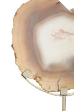 Mystical Agate 30cm White & Silver Stone Indoor Sculpture