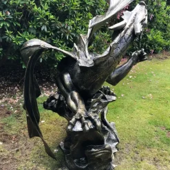 Mystical Dragon 232cm Bronze Metal Garden Statue