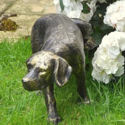 Naughty Dog Bronze Metal Garden Ornament