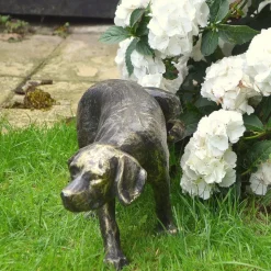 Naughty Dog Bronze Metal Garden Ornament