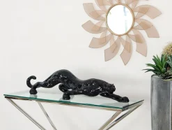Obsidian Panther 24cm Black Resin Indoor Sculpture