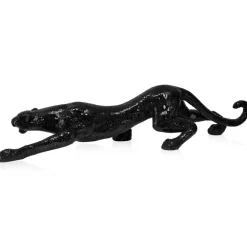 Obsidian Panther 24cm Black Resin Indoor Sculpture