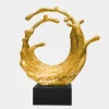 Oceanic Wave 117cm Gold Metal Indoor Sculpture