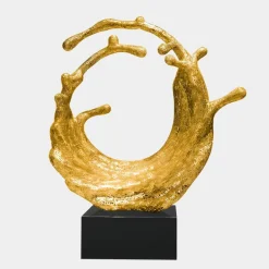 Oceanic Wave 117cm Gold Metal Indoor Sculpture