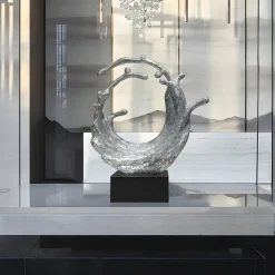 Oceanic Wave 117cm Gold Metal Indoor Sculpture