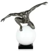 Orbital Balance 47cm Anthracite Resin Indoor Sculpture