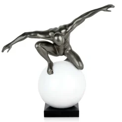 Orbital Balance 47cm Anthracite Resin Indoor Sculpture