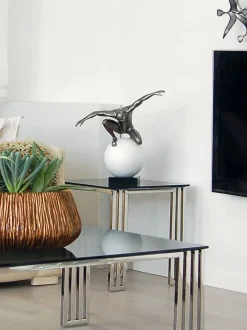 Orbital Balance 47cm Anthracite Resin Indoor Sculpture