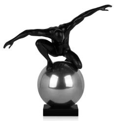 Orbital Balance 47cm Black Resin Indoor Sculpture
