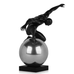 Orbital Balance 47cm Black Resin Indoor Sculpture