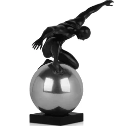 Orbital Balance 65cm Black Resin Indoor Sculpture