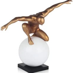 Orbital Balance 65cm Gold Resin Indoor Sculpture