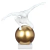 Orbital Balance 47cm White Resin Indoor Sculpture