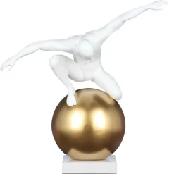 Orbital Balance 65cm White Resin Indoor Sculpture