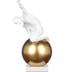 Orbital Balance 65cm White Resin Indoor Sculpture