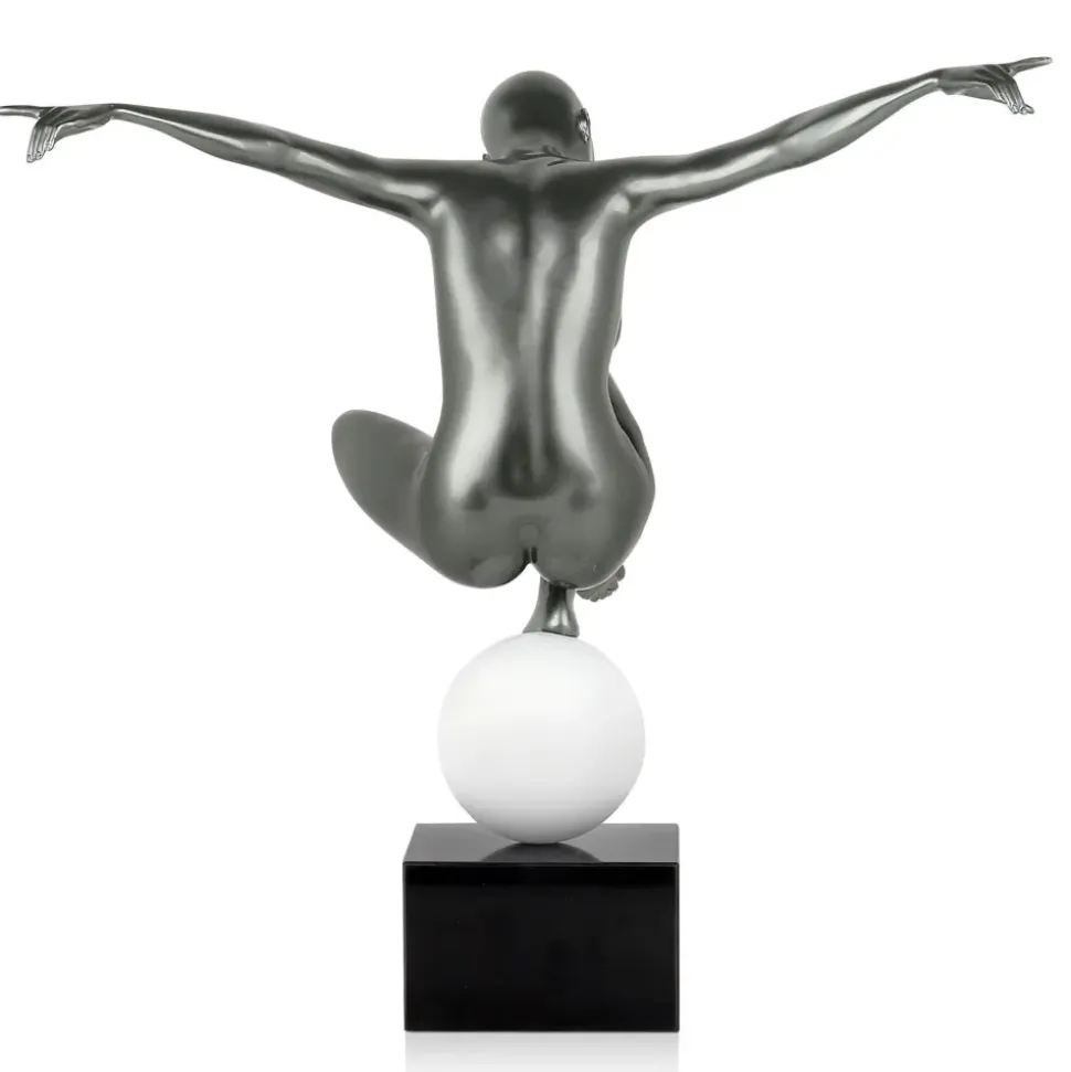 Orbital Dance 45cm Anthracite Resin Indoor Sculpture