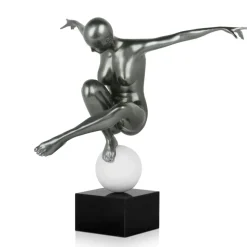 Orbital Dance 45cm Anthracite Resin Indoor Sculpture