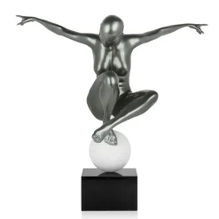 Orbital Dance 45cm Anthracite Resin Indoor Sculpture