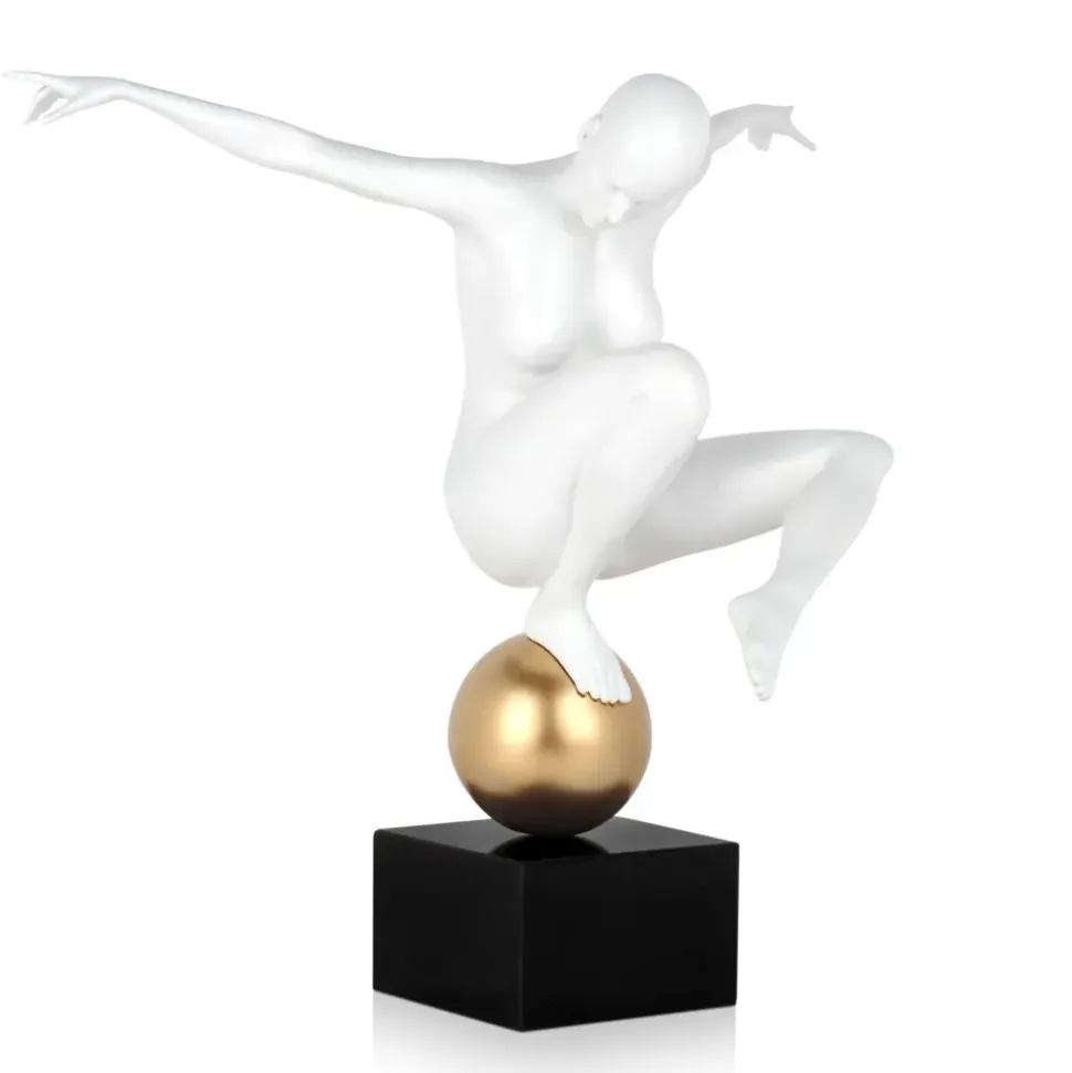 Orbital Dance 45cm White Resin Indoor Sculpture