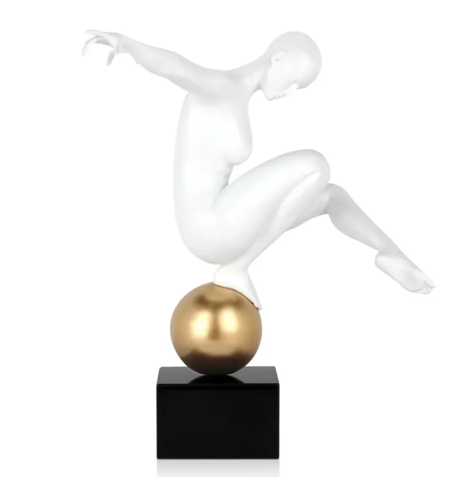 Orbital Dance 45cm White Resin Indoor Sculpture