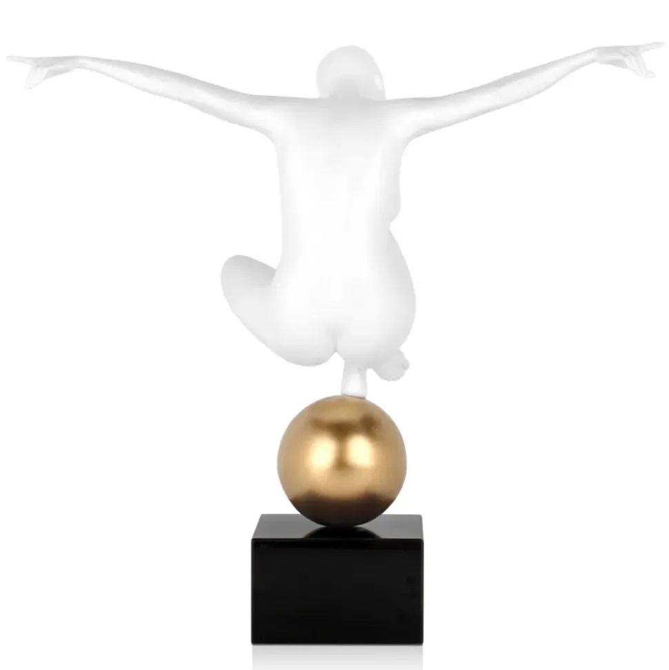 Orbital Dance 45cm White Resin Indoor Sculpture