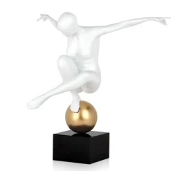 Orbital Dance 45cm White Resin Indoor Sculpture