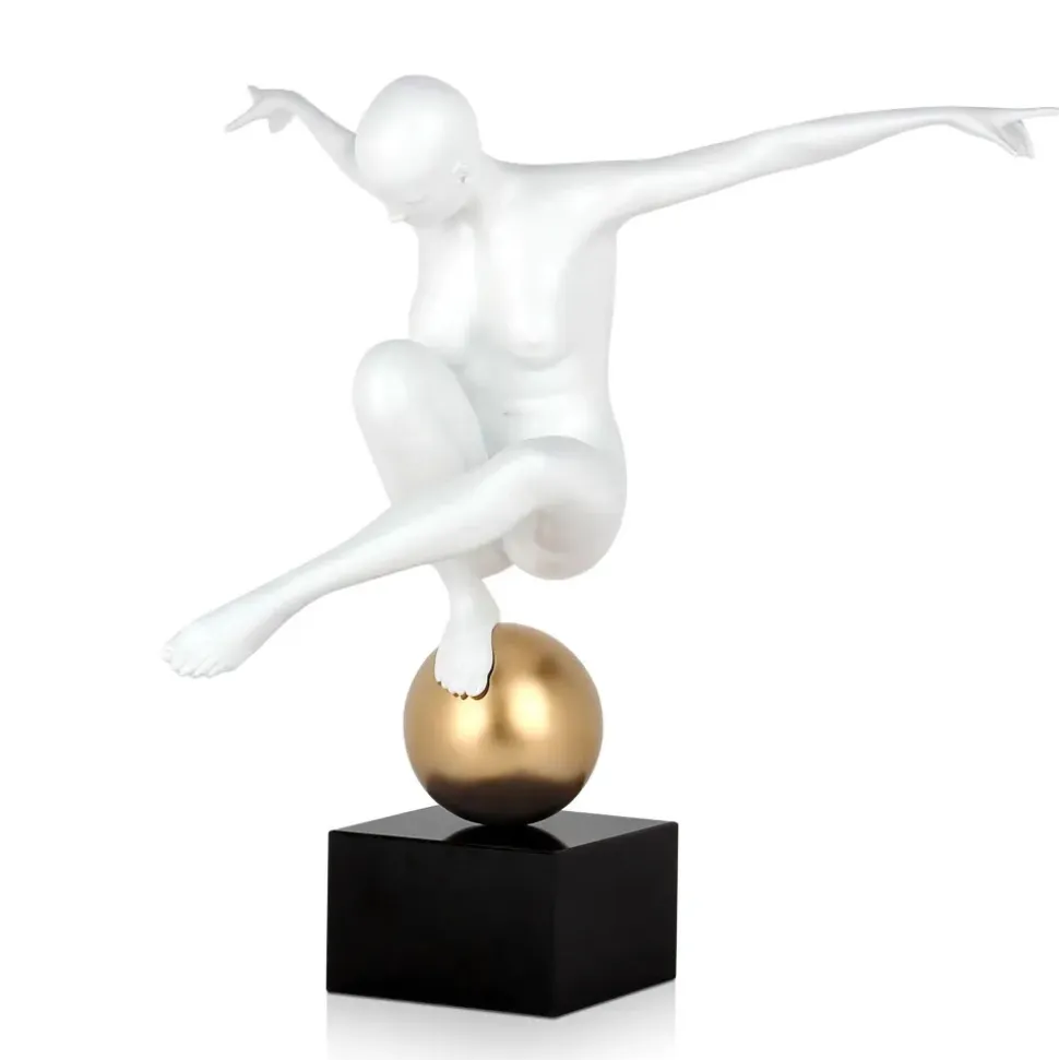 Orbital Dance 45cm White Resin Indoor Sculpture