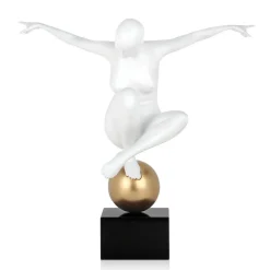 Orbital Dance 45cm White Resin Indoor Sculpture