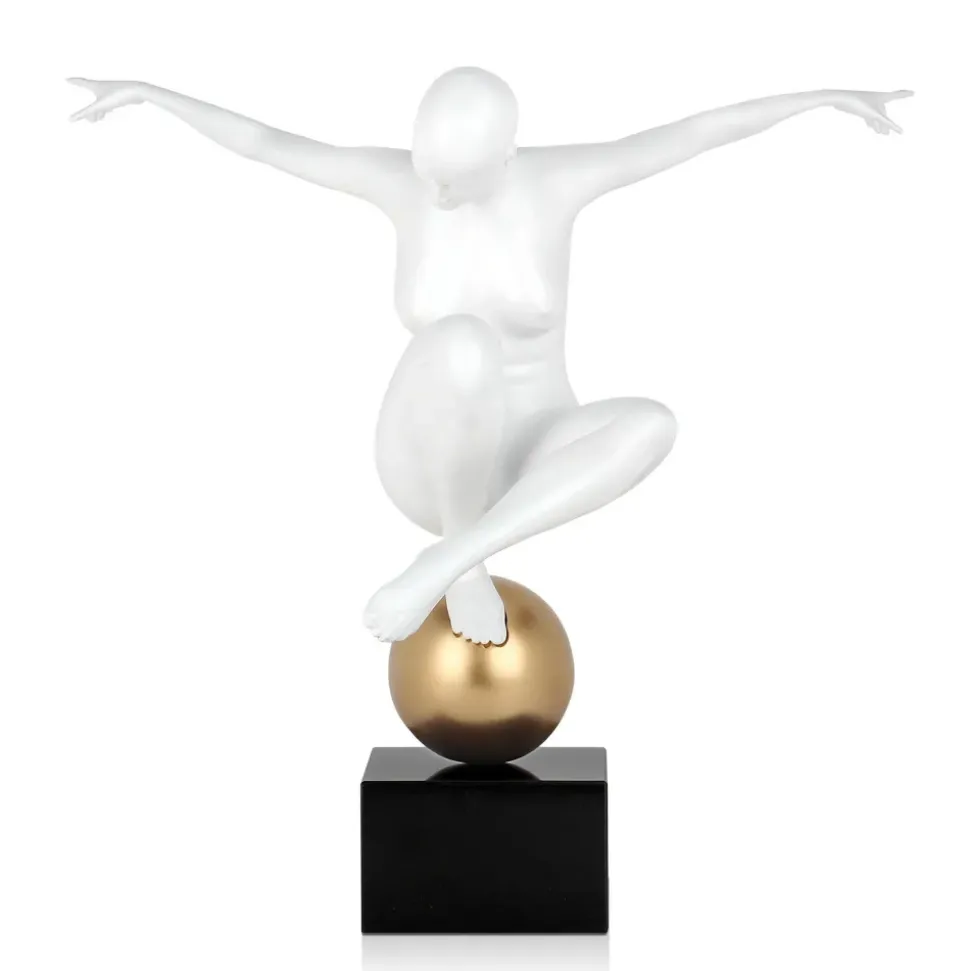 Orbital Dance 45cm White Resin Indoor Sculpture