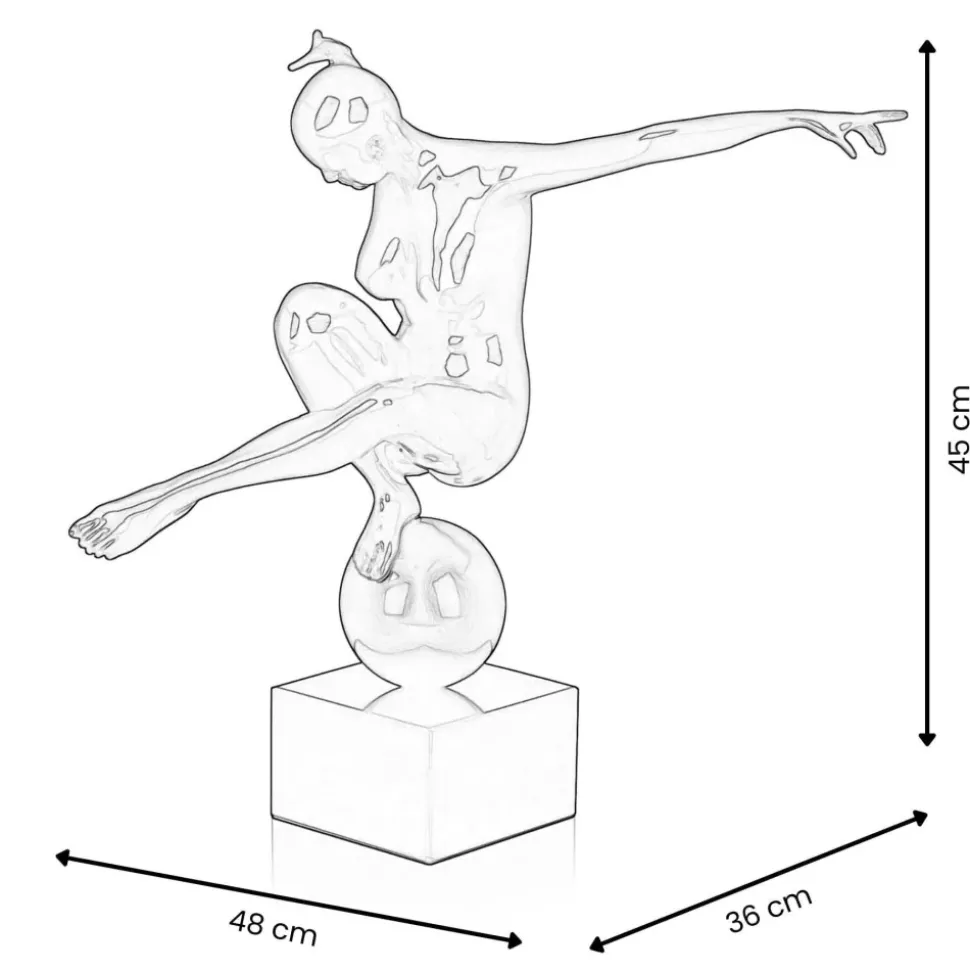 Orbital Dance 45cm White Resin Indoor Sculpture