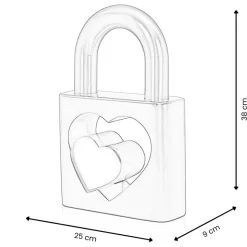 Passion Padlock 38cm Pink Resin Indoor Sculpture