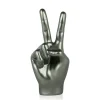 Peace Hand 28cm Anthracite Resin Indoor Sculpture