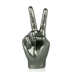 Peace Hand 28cm Anthracite Resin Indoor Sculpture